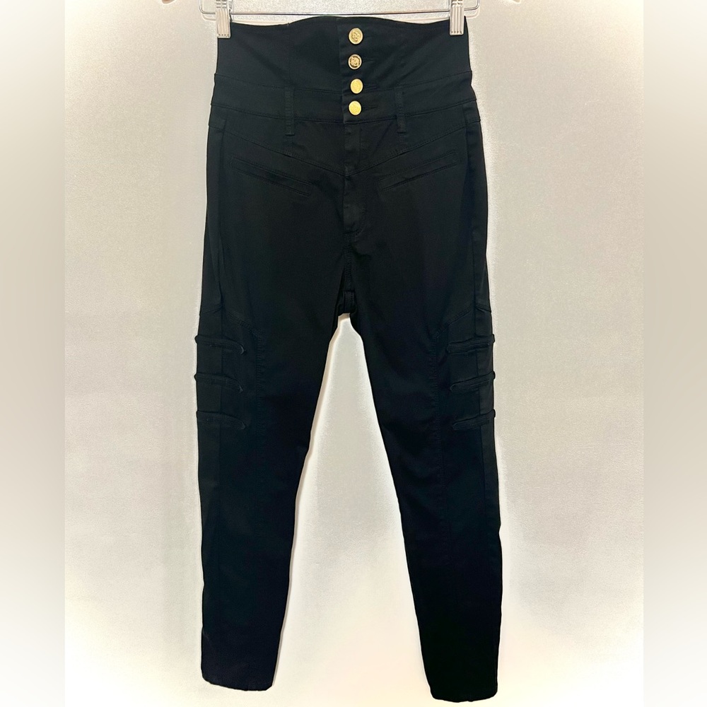 Bebe - ultra high waisted button black pants. US27